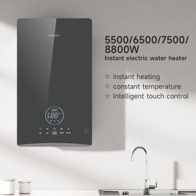 Calentador de agua eléctrico instantáneo con pantalla táctil para baño