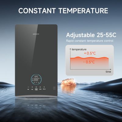 Calentador de agua eléctrico instantáneo con pantalla táctil para baño