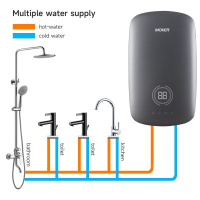Calentador de agua eléctrico instantáneo con temperatura ajustable y bomba de agua caliente