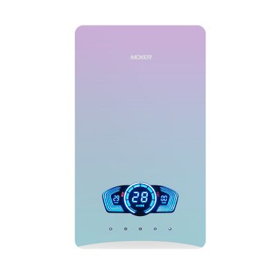 Calentador de agua eléctrico instantáneo con control por voz inteligente y pantalla táctil. Calentamiento rápido.