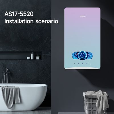 Calentador de agua eléctrico instantáneo con control por voz inteligente y pantalla táctil. Calentamiento rápido.