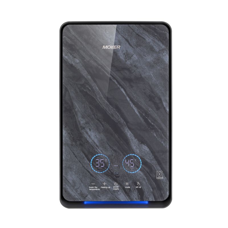 Calentador de agua eléctrico instantáneo de 5 velocidades con pantalla táctil LED.