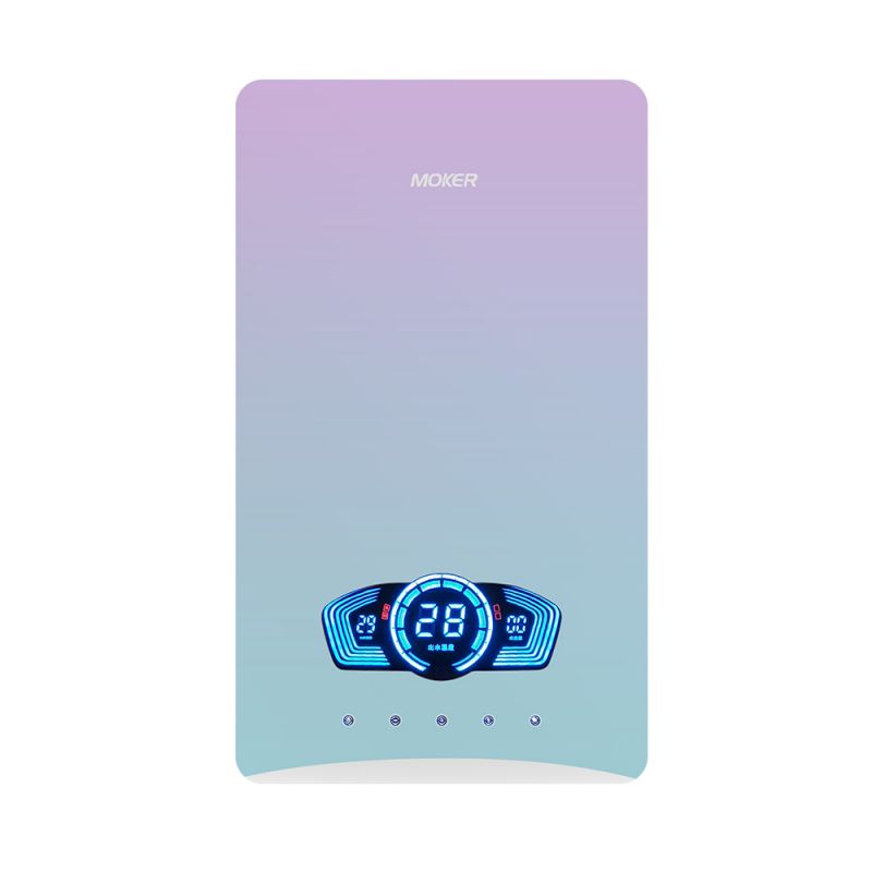 Calentador de agua eléctrico instantáneo con control por voz inteligente y pantalla táctil. Calentamiento rápido.